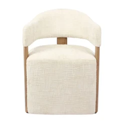DÉJA Eetkamerstoel Niva Beige/Walnoot met Wielen