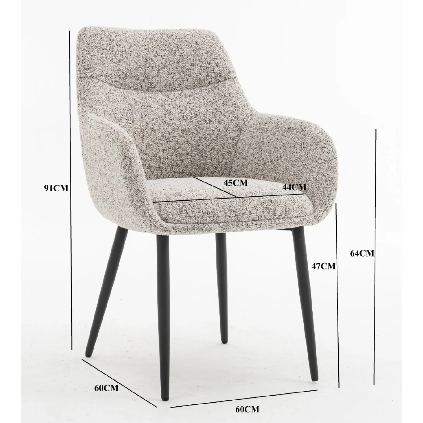 DÉJA Eetkamerstoel Noé Beige/Zwart
