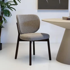 DÉJA Eetkamerstoel Nobu Taupe/Walnoot Eiken