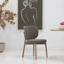 DÉJA Eetkamerstoel Nobu Taupe/Naturel Eiken