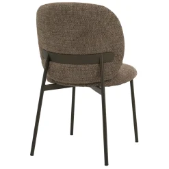 DÉJA Eetkamerstoel Riku Chenille Donkerbruin/Anodic Brown