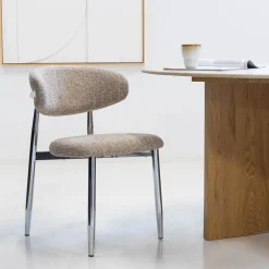 DÉJA Eetkamerstoel Skara Taupe/Chrome