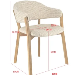 DÉJA Eetkamerstoel Uppsala Beige/Naturel Eiken