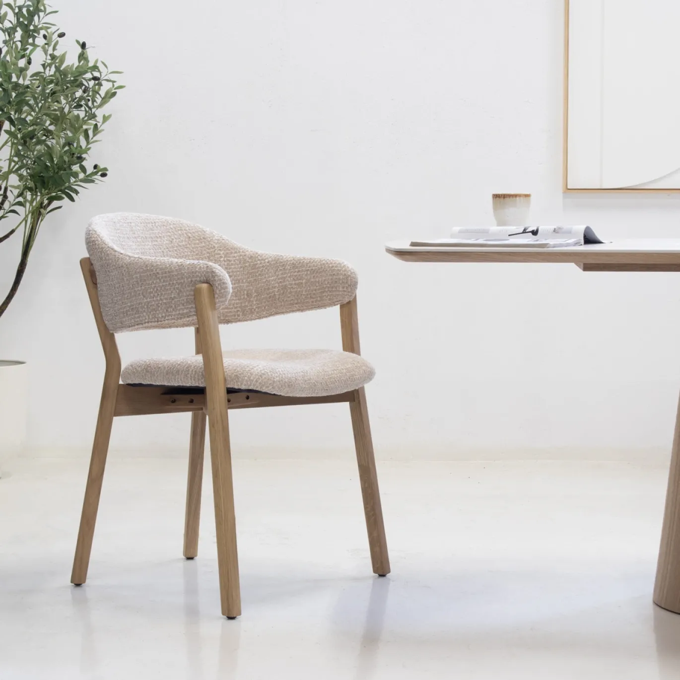 DÉJA Eetkamerstoel Uppsala Taupe/Naturel Eiken