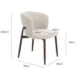 DÉJA Eetkamerstoel Varde Beige/Walnoot