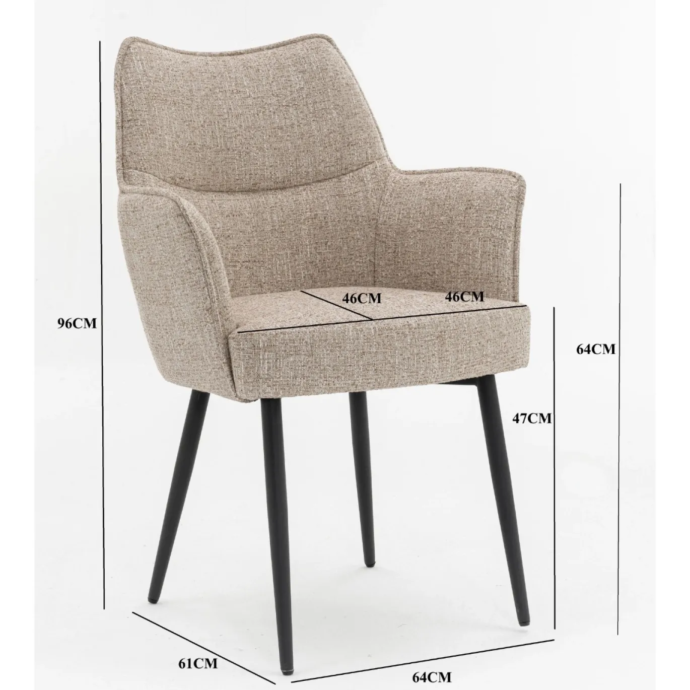 DÉJA Eetkamerstoel Zayn Beige/Zwart