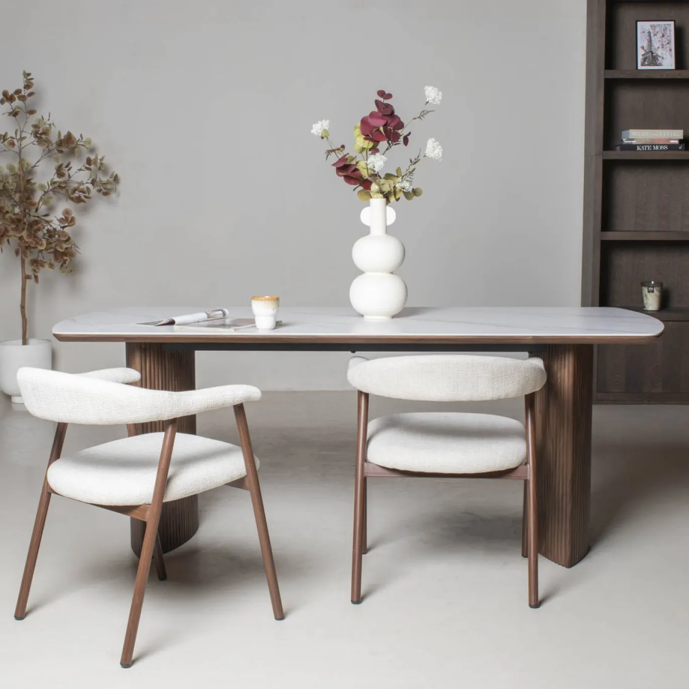 DÉJA Eettafel Chela Walnoot Marmer 200cm