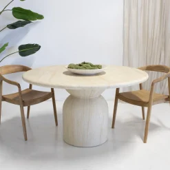 DÉJA Eettafel Djurö Travertin Rond 130cm