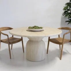 DÉJA Eettafel Djurö Travertin Rond 130cm