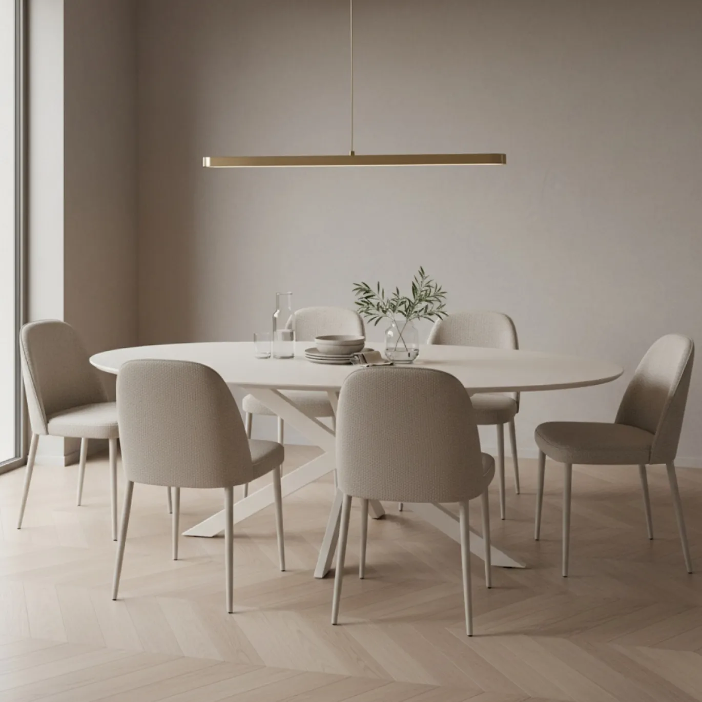DÉJA Eettafel Gimo Beige Ovaal 240cm