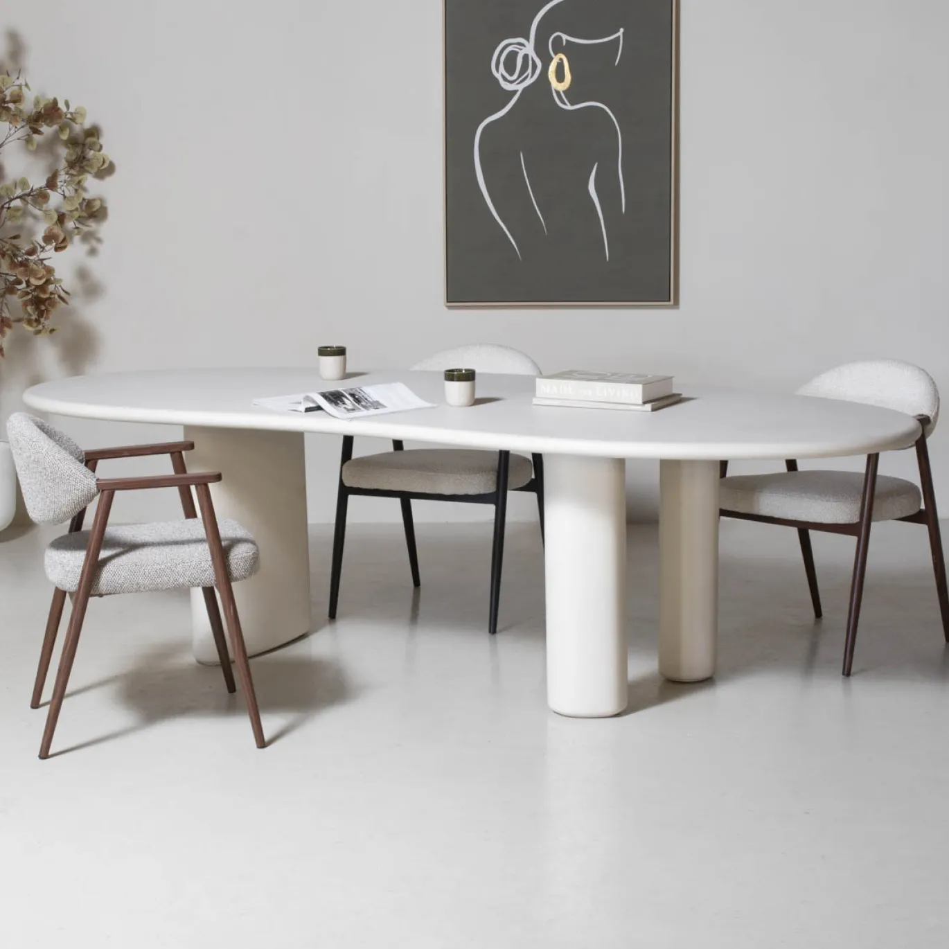DÉJA Eettafel Gulli Beige Organisch 220cm