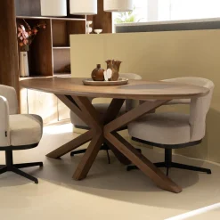 DÉJA Eettafel Lusa Bruin Eiken Ovaal 200cm