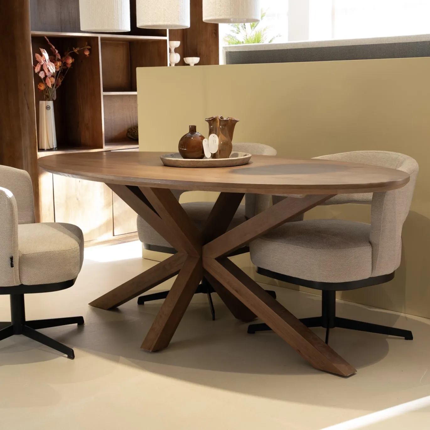 DÉJA Eettafel Lusa Bruin Eiken Ovaal 200cm