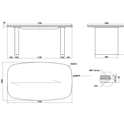 DÉJA Eettafel Meira Naturel Eiken 170cm