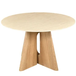 DÉJA Eettafel Miko Naturel Travertinlook Rond 120cm
