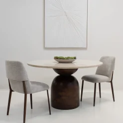DÉJA Eettafel Miro Marmer Walnoot Rond 130cm