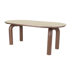 DÉJA Eettafel Mykonos Travertinlook Walnoot Ovaal 200cm
