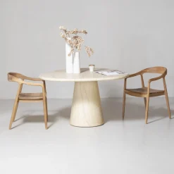 DÉJA Eettafel Vejen Travertin Organisch 130cm