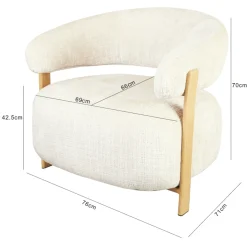 DÉJA Fauteuil Kalmar Taupe/Walnoot