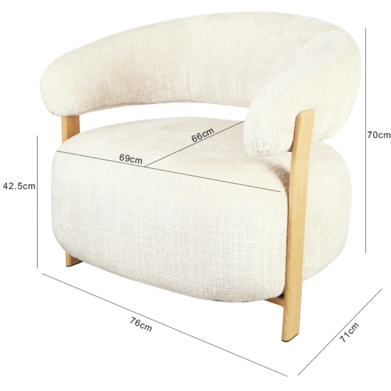 DÉJA Fauteuil Kalmar Taupe/Walnoot
