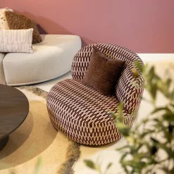 DÉJA Fauteuil Namos Draaibaar Burgundy Fiore