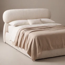 DÉJA Gestoffeerd Bed Cloud Beige met Opbergruimte 160x200cm