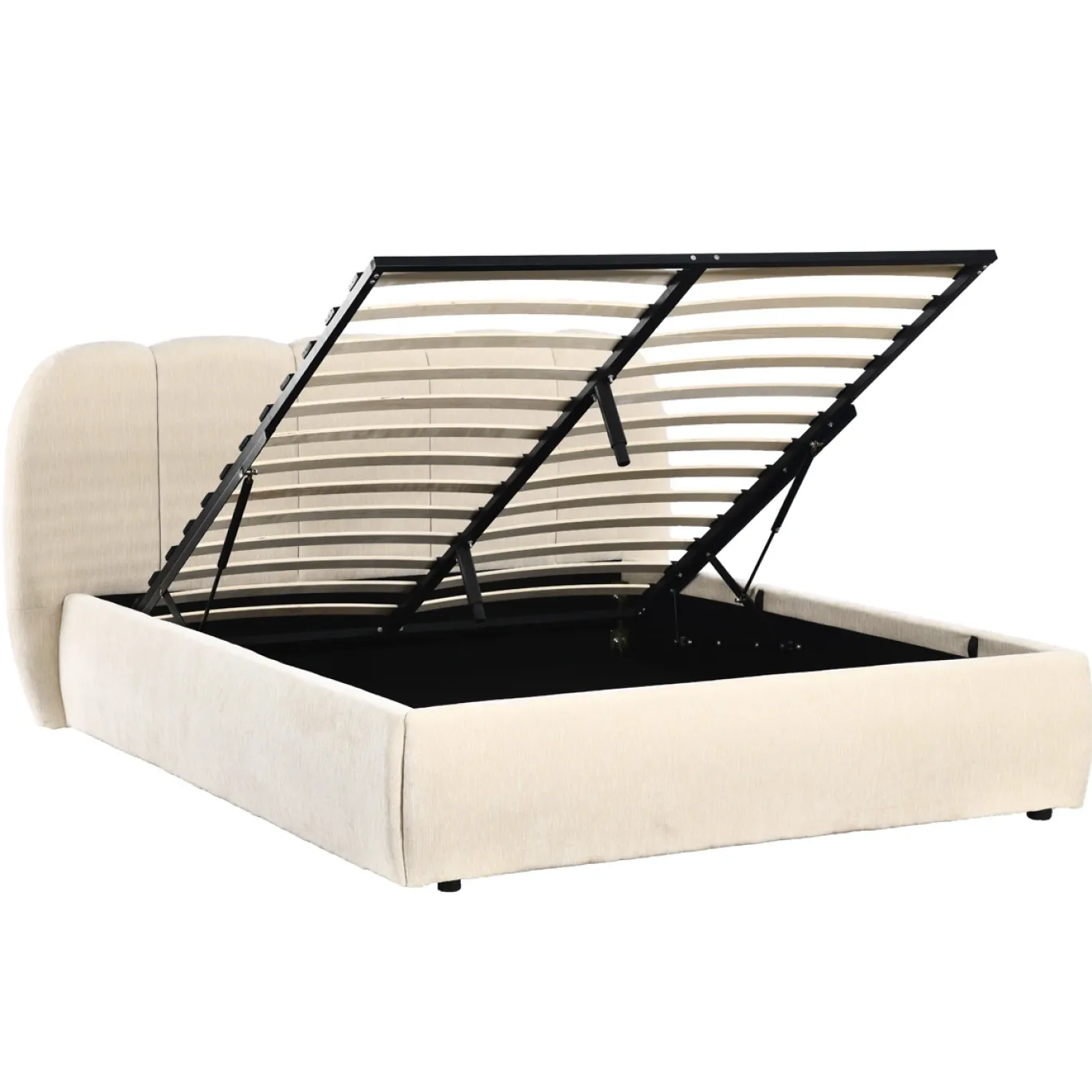 DÉJA Gestoffeerd Bed Otis Beige met Opbergruimte 160x200cm