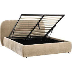 DÉJA Gestoffeerd Bed Otis Taupe met Opbergruimte 160x200cm