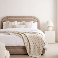 DÉJA Gestoffeerd Bed Sato Taupe met Opbergruimte 160x200cm