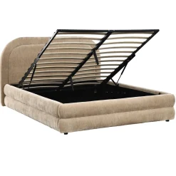 DÉJA Gestoffeerd Bed Sato Taupe met Opbergruimte 160x200cm