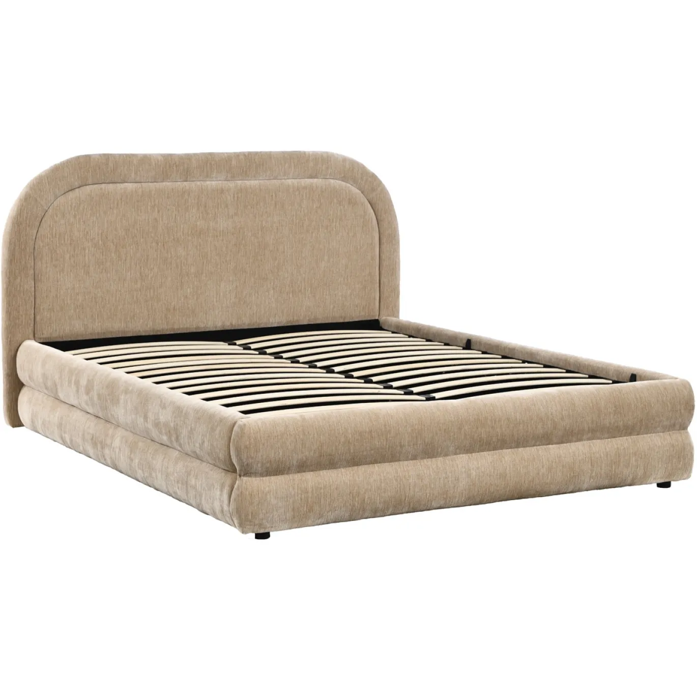 DÉJA Gestoffeerd Bed Sato Taupe met Opbergruimte 160x200cm