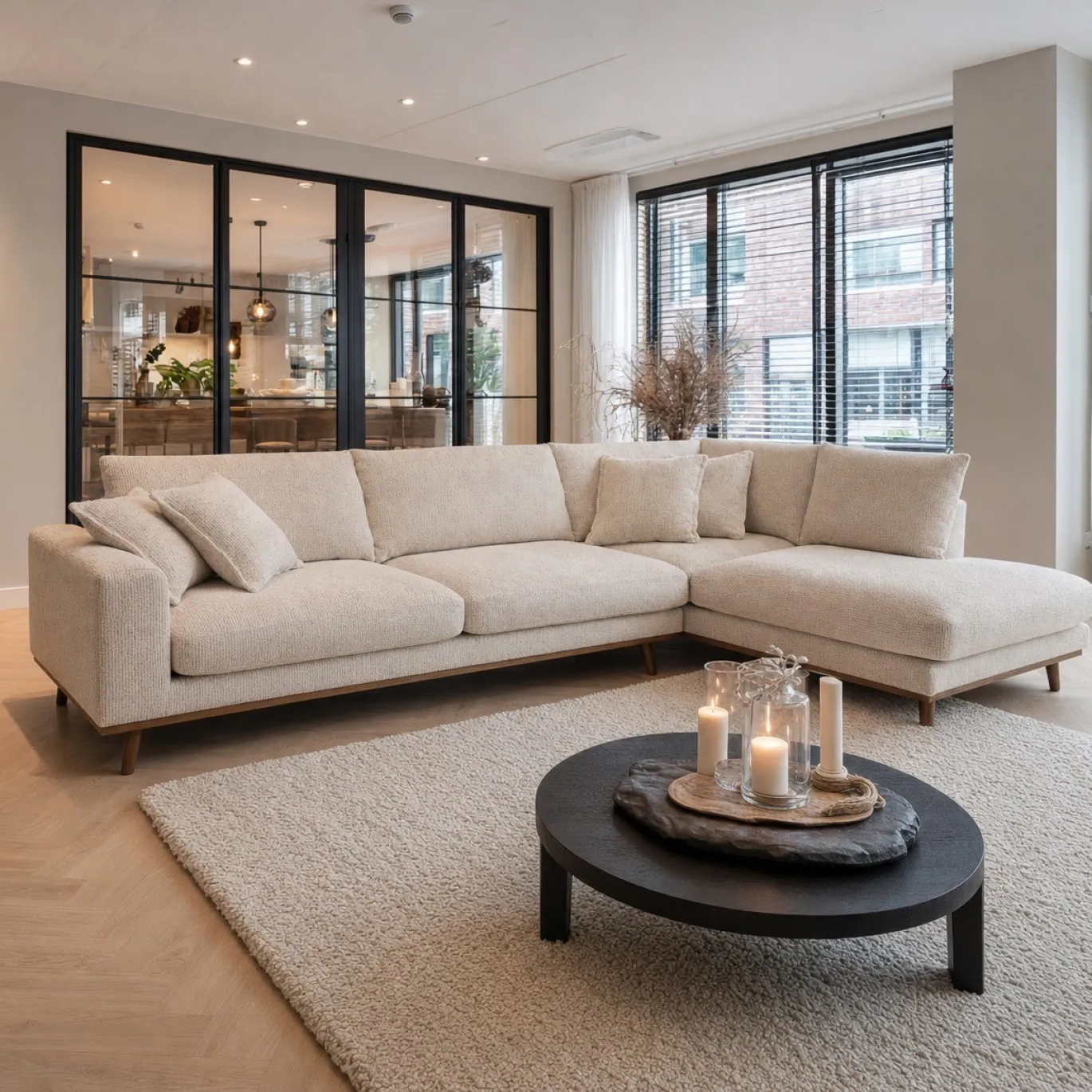 DÉJA Hoekbank 3-zits Flint Beige Rechts