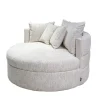 DÉJA Loveseat Miles Beige Chenille Rond