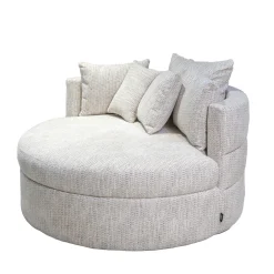 DÉJA Loveseat Miles Beige Chenille Rond