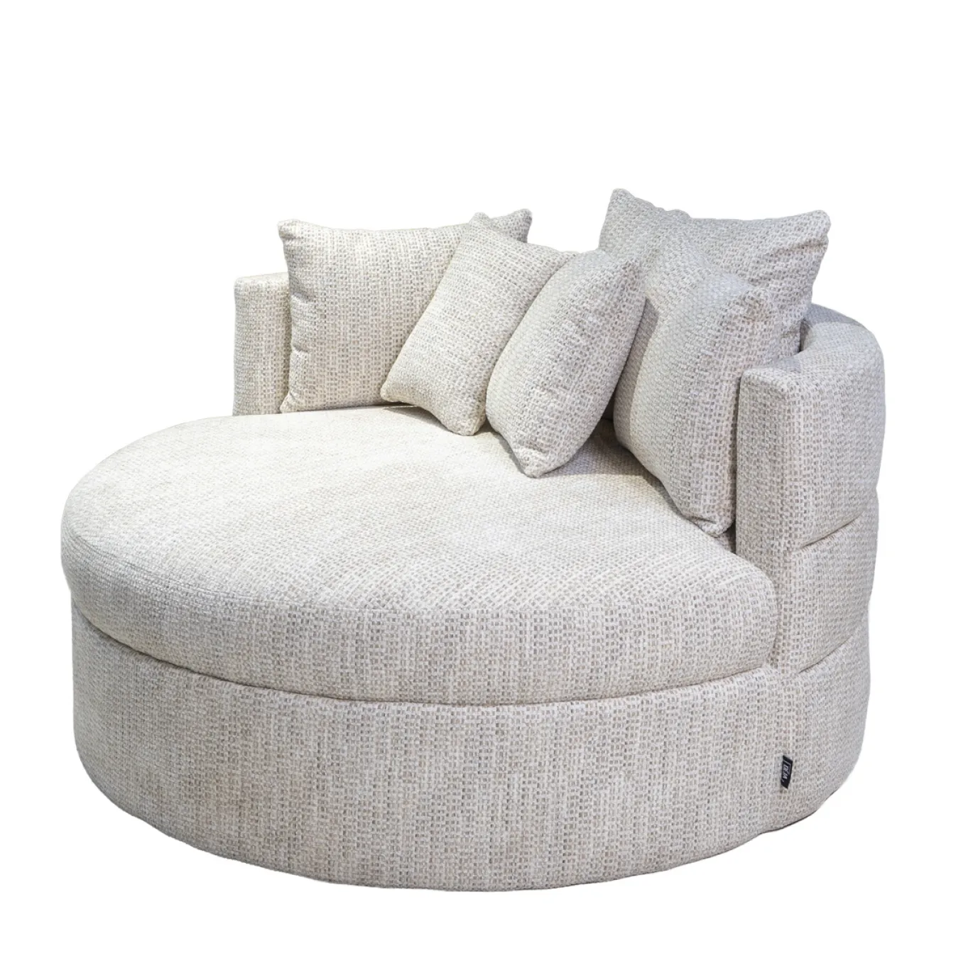 DÉJA Loveseat Miles Beige Chenille Rond