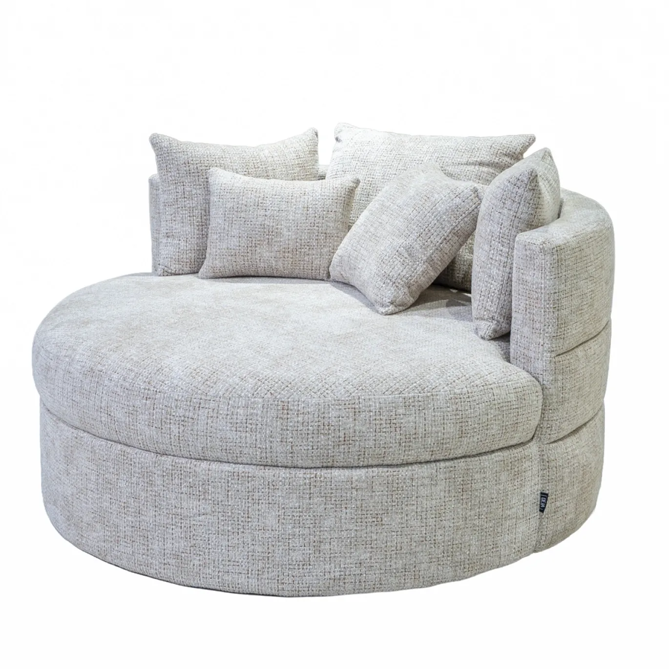 DÉJA Loveseat Miles Taupe Chenille Rond
