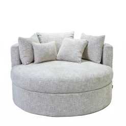 DÉJA Loveseat Miles Taupe Chenille Rond