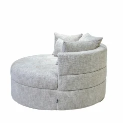 DÉJA Loveseat Miles Taupe Chenille Rond