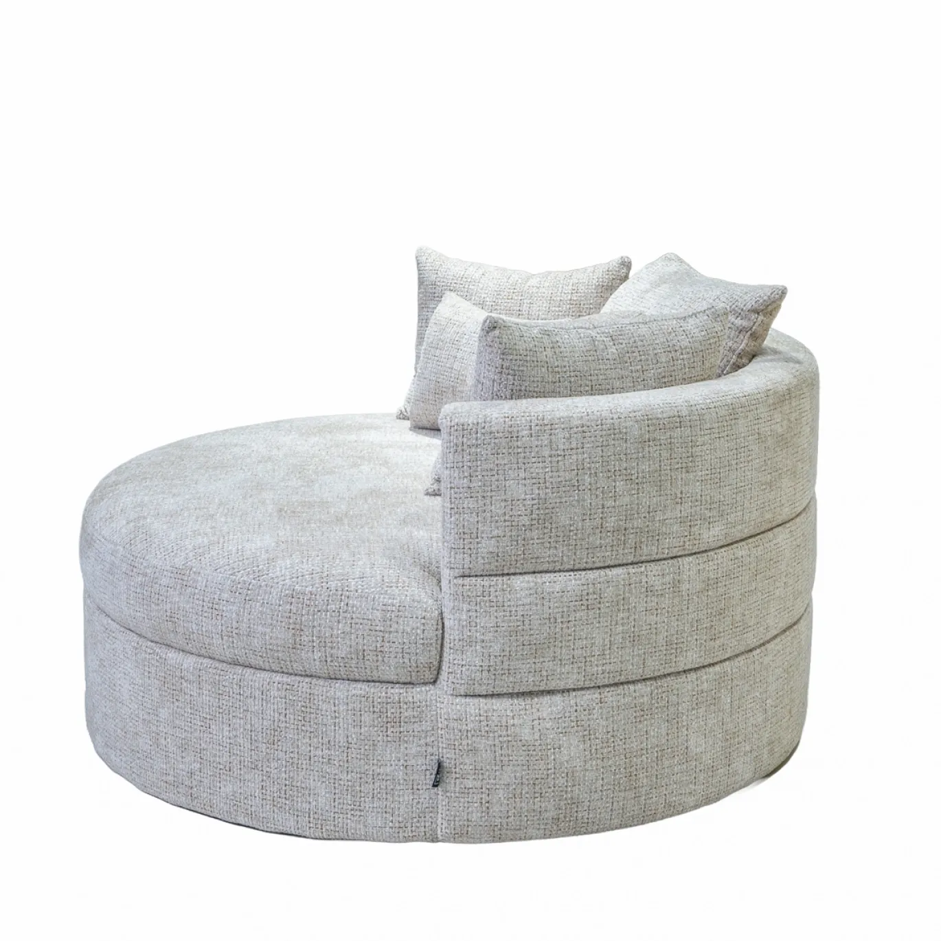 DÉJA Loveseat Miles Taupe Chenille Rond