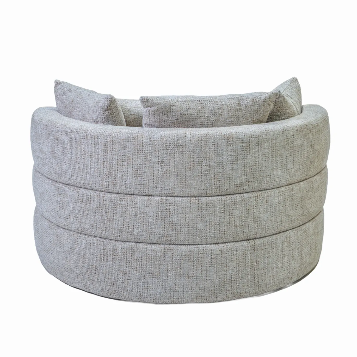 DÉJA Loveseat Miles Taupe Chenille Rond