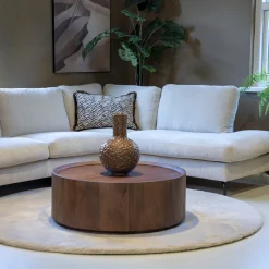 DÉJA Salontafel Amber Walnoot Rond 90cm