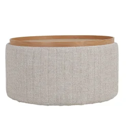 DÉJA Salontafel Angela Beige/Naturel Rond met Opbergruimte 81cm