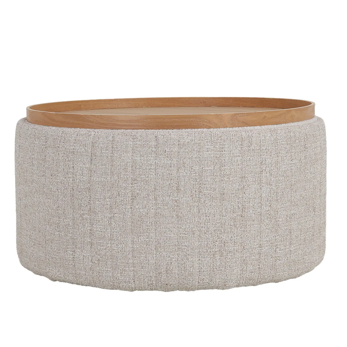 DÉJA Salontafel Angela Beige/Naturel Rond met Opbergruimte 81cm