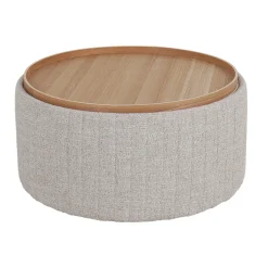 DÉJA Salontafel Angela Beige/Naturel Rond met Opbergruimte 81cm