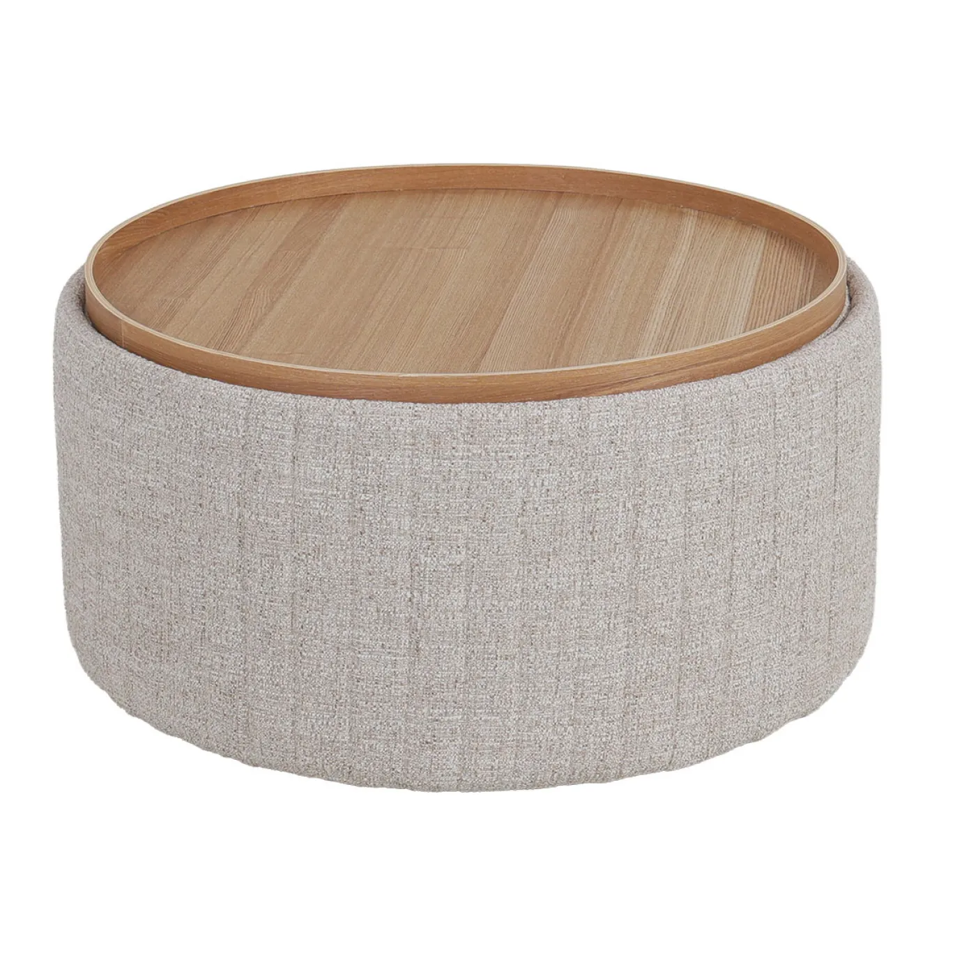 DÉJA Salontafel Angela Beige/Naturel Rond met Opbergruimte 81cm