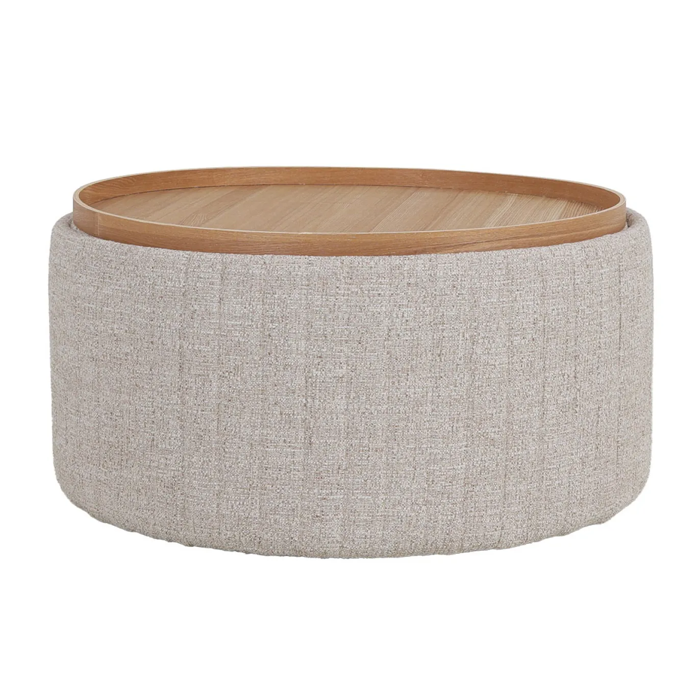DÉJA Salontafel Angela Beige/Naturel Rond met Opbergruimte 81cm