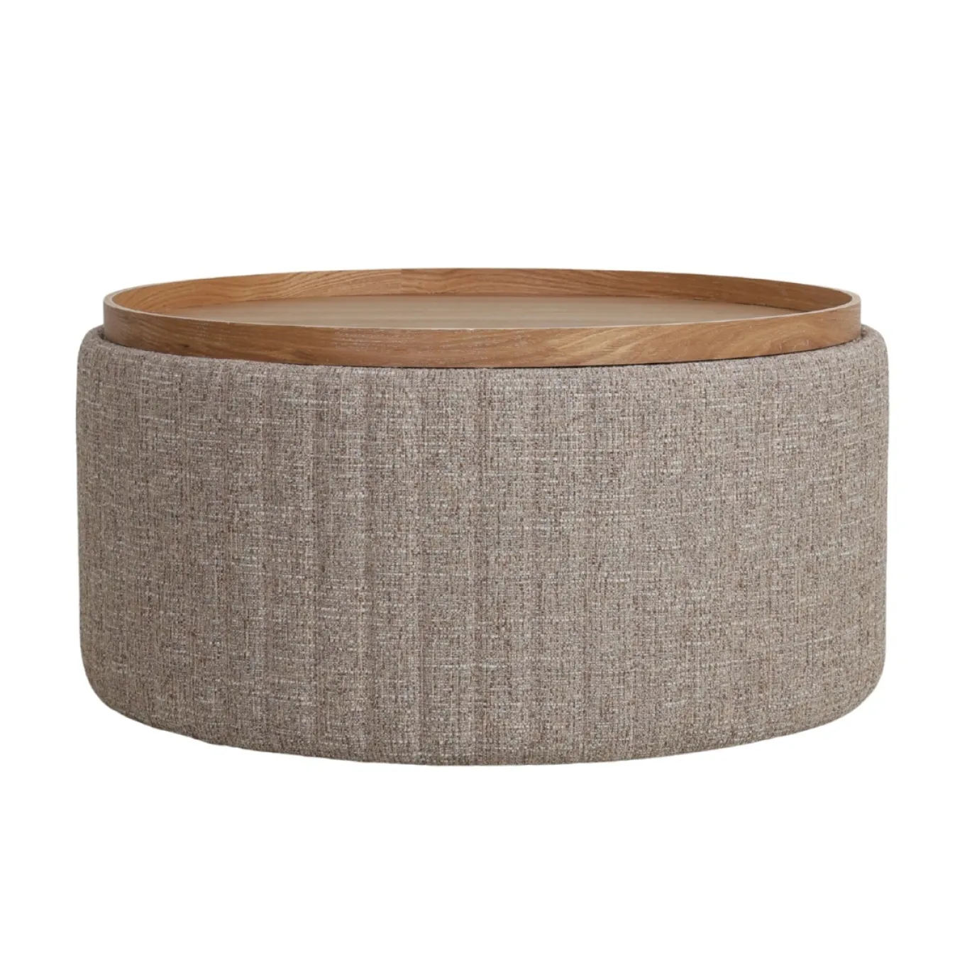 DÉJA Salontafel Angela Taupe/Naturel Rond met Opbergruimte 81cm