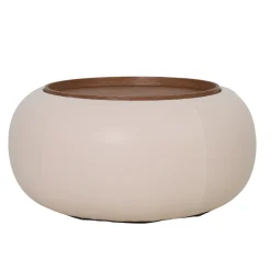 DÉJA Salontafel Draby Beige/Walnoot Rond met Opbergruimte 73cm