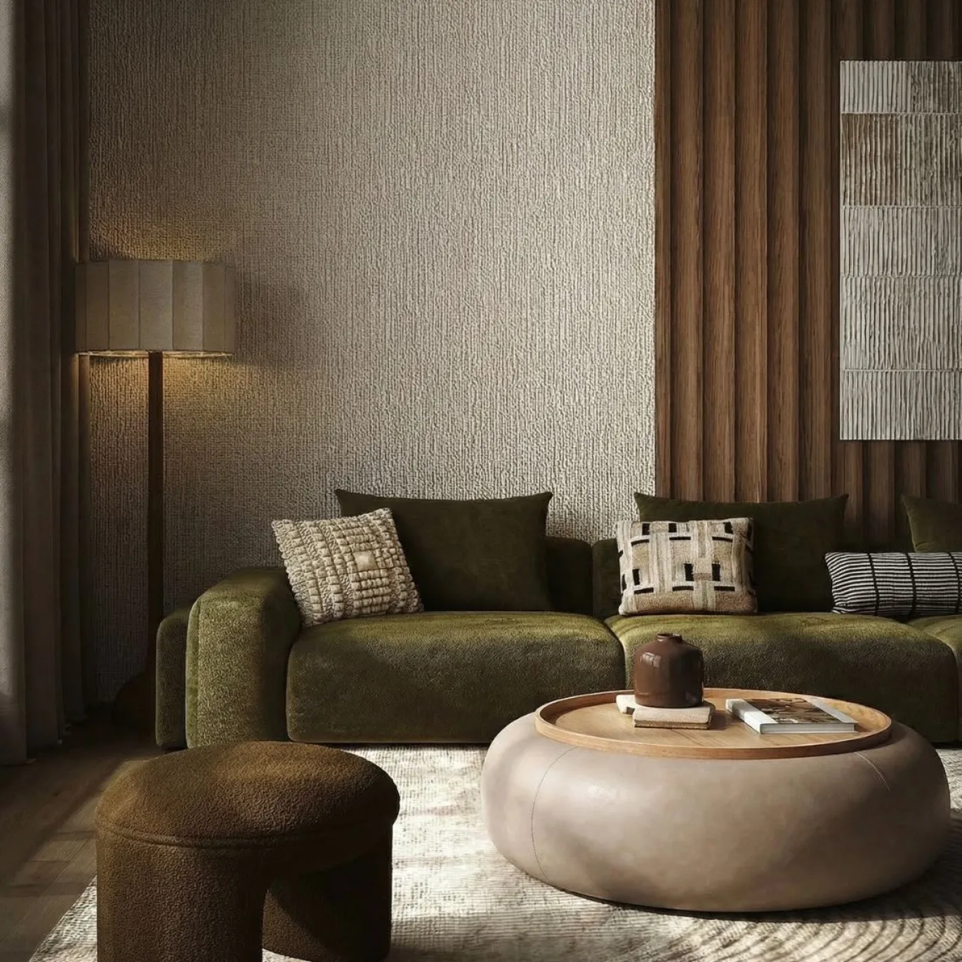 DÉJA Salontafel Draby Taupe/Naturel Rond met Opbergruimte 102cm