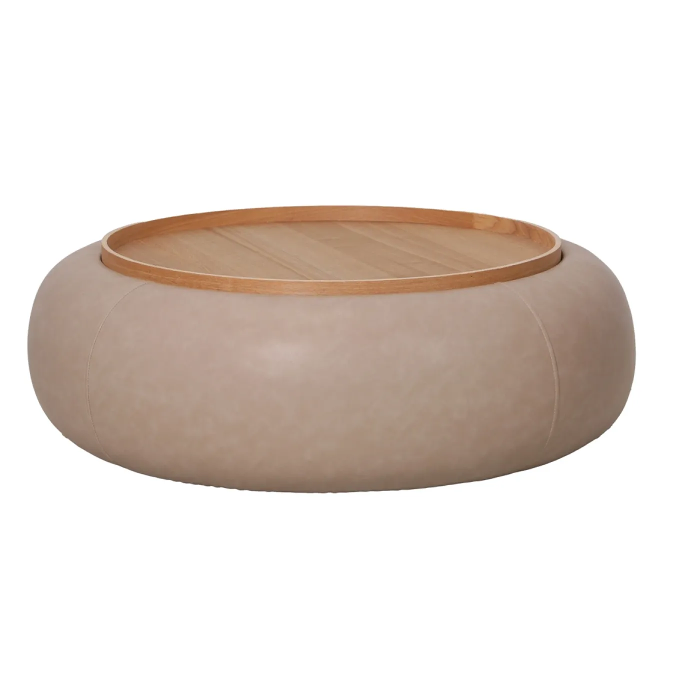 DÉJA Salontafel Draby Taupe/Naturel Rond met Opbergruimte 102cm